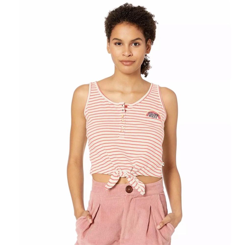 Roxy Sweet Symphony Front Tie Striped Tank Size M